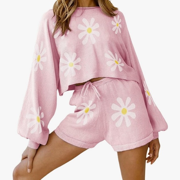 Pants - Knit Pajamas Set Lounge Wear Sets Long Sleeve Sweatsuit Matching 2 Piece Outfit